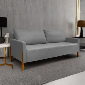 Futon Sofá Elegance Em Linho Namoradeira Para Sala De Estar E Recepção Lv Móveis É Bom 