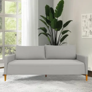 Futon Sofá Namoradeira Elegance Em Linho Para Sala De Espera - Lv Móveis

