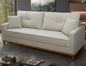 Sofá Living Malibu 1,50m Bege Bouclê King House É Bom 