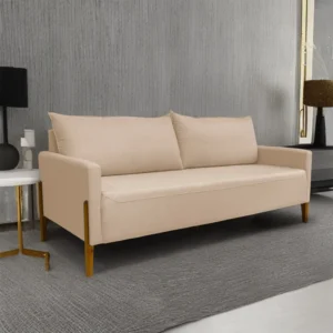 Futon Sofá Elegance Namoradeira Em Linho Para Sala De Espera Lv Móveis É Bom