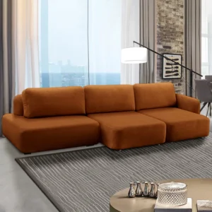 Sofá Santiago 6 Lugares 372cm Retrátil Bouclê Terracota É Bom 