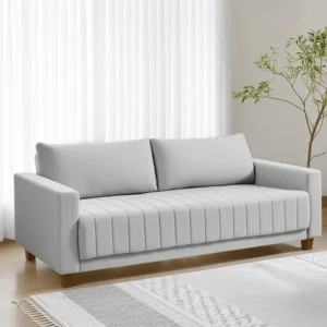 Futon Sofá Requinte Em Linho Namoradeira Confortável Para Recepção E Sala De Estar Lv Móveis É Bom