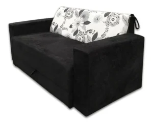 Sofá Cama 2 Lugares Pratik 5000 Mamflex Preto / Cinza Floral Suede É Bom 