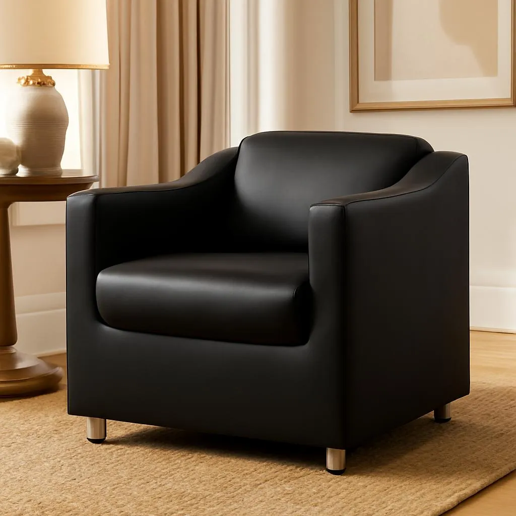 Poltrona Para Recepção Consultorio Hospital Balaqui Decor Cor Preto É Boa