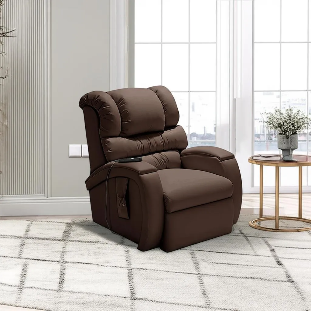 Poltrona Imperial Reclinável Motorizada Corano Lift Cor Marrom 310 É Boa
