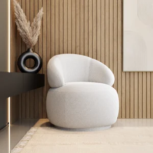 Poltrona Confortável P/ Sala E Quarto Girat Easy&clean Bege É Boa