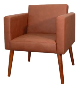 Poltrona Para Sala Escritório Corino Consultório Classica Cor Corino Whisky Ref 94 É Boa
