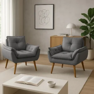 Kit 2 Poltrona Decorativa Opala Sala De Estar Recepção Suede É Bom
